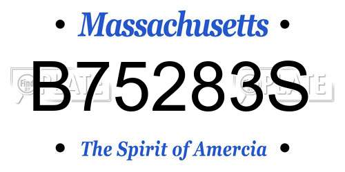B75283S Massachusetts License Plate
