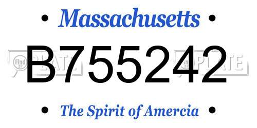 B755242 Massachusetts License Plate