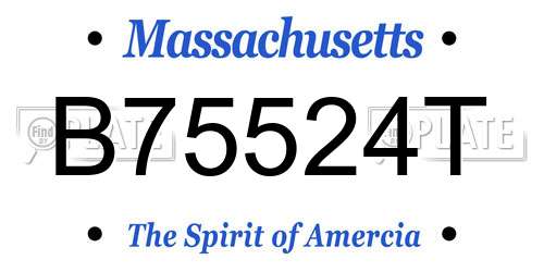 B75524T Massachusetts License Plate