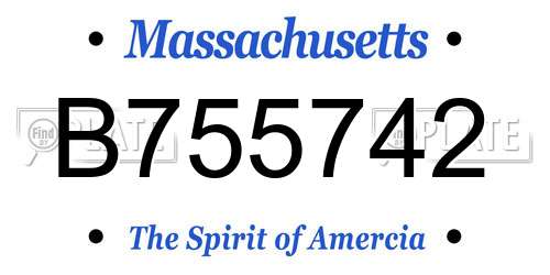 B755742 Massachusetts License Plate