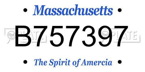 B757397 Massachusetts License Plate