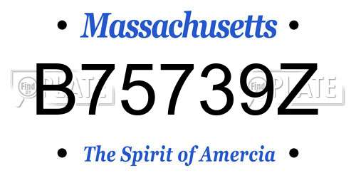 B75739Z Massachusetts License Plate