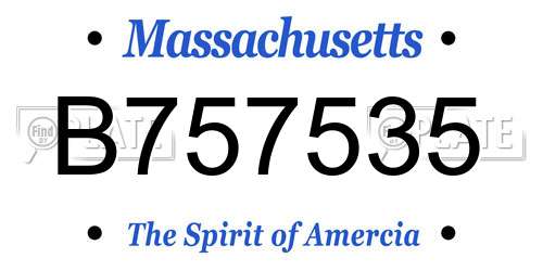 B757535 Massachusetts License Plate