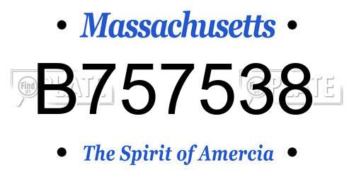 B757538 Massachusetts License Plate