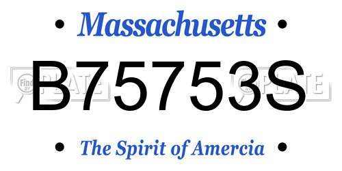B75753S Massachusetts License Plate