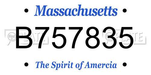 B757835 Massachusetts License Plate