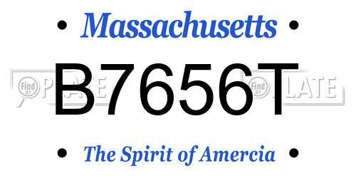 B7656T Massachusetts License Plate