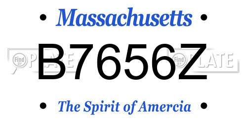 B7656Z Massachusetts License Plate