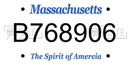 B768906 Massachusetts License Plate