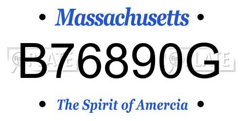 B76890G Massachusetts License Plate