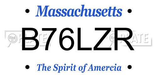 B76LZR Massachusetts License Plate
