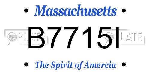 B7715I Massachusetts License Plate