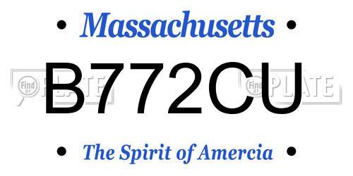 B772CU Massachusetts License Plate