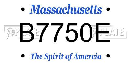 B7750E Massachusetts License Plate