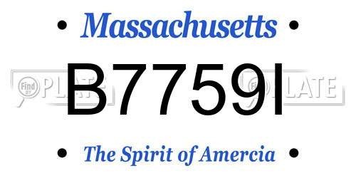 B7759I Massachusetts License Plate
