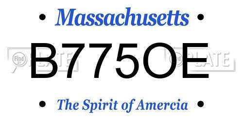 B775OE Massachusetts License Plate