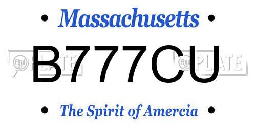 B777CU Massachusetts License Plate