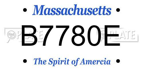 B7780E Massachusetts License Plate