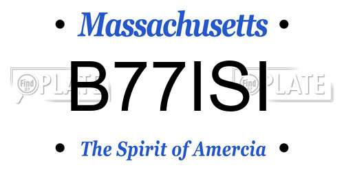 B77ISI Massachusetts License Plate