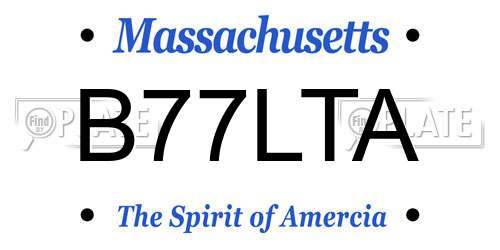 B77LTA Massachusetts License Plate