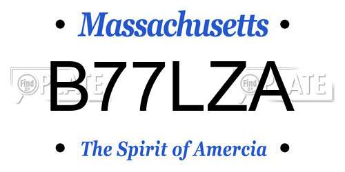 B77LZA Massachusetts License Plate