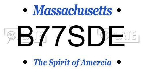 B77SDE Massachusetts License Plate