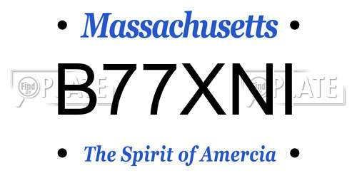 B77XNI Massachusetts License Plate