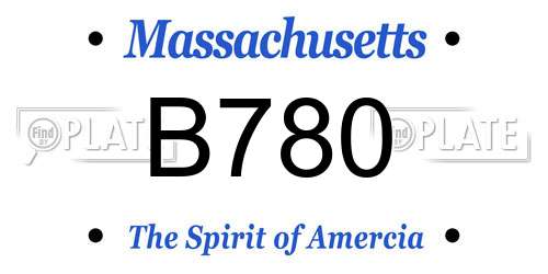 B780 Massachusetts License Plate
