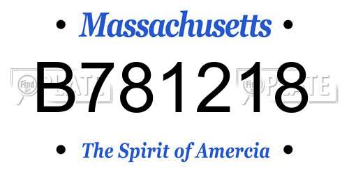 B781218 Massachusetts License Plate