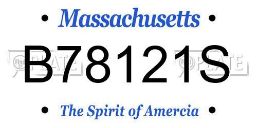 B78121S Massachusetts License Plate