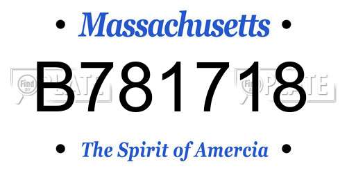 B781718 Massachusetts License Plate