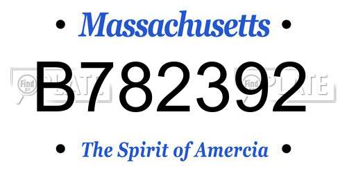 B782392 Massachusetts License Plate