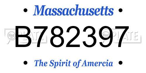 B782397 Massachusetts License Plate