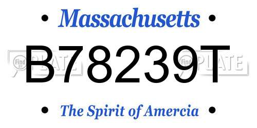 B78239T Massachusetts License Plate