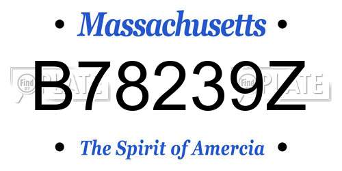 B78239Z Massachusetts License Plate