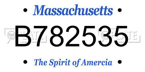 B782535 Massachusetts License Plate