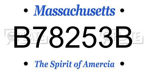B78253B Massachusetts License Plate