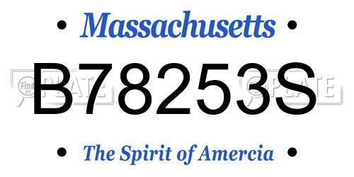 B78253S Massachusetts License Plate