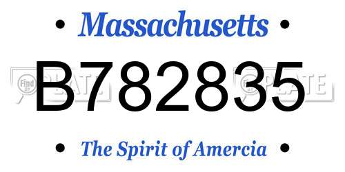 B782835 Massachusetts License Plate