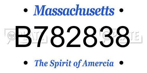 B782838 Massachusetts License Plate