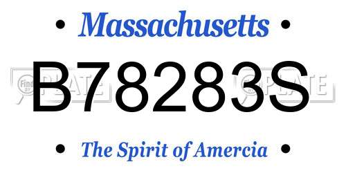 B78283S Massachusetts License Plate