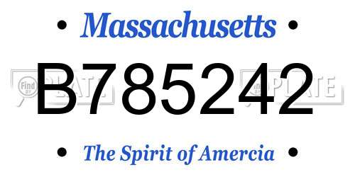 B785242 Massachusetts License Plate