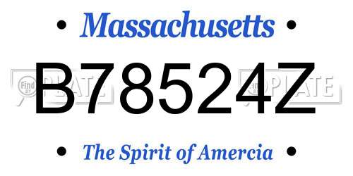 B78524Z Massachusetts License Plate