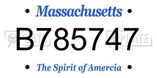 B785747 Massachusetts License Plate