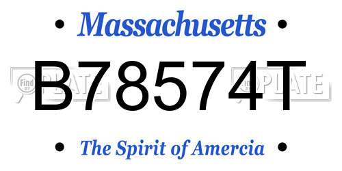 B78574T Massachusetts License Plate