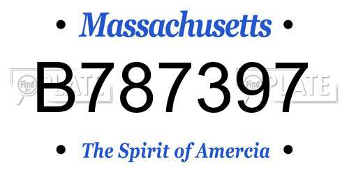 B787397 Massachusetts License Plate