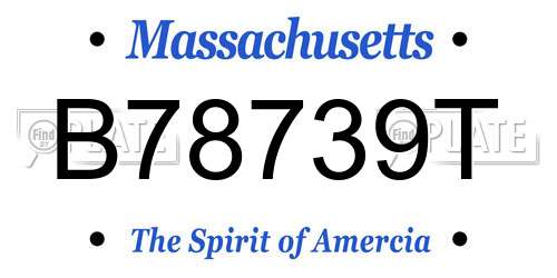 B78739T Massachusetts License Plate
