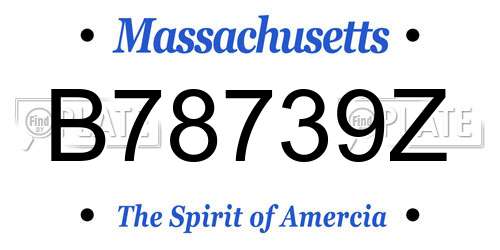 B78739Z Massachusetts License Plate