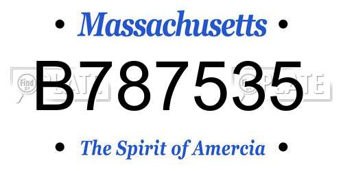 B787535 Massachusetts License Plate
