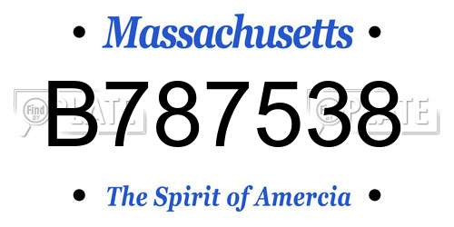 B787538 Massachusetts License Plate